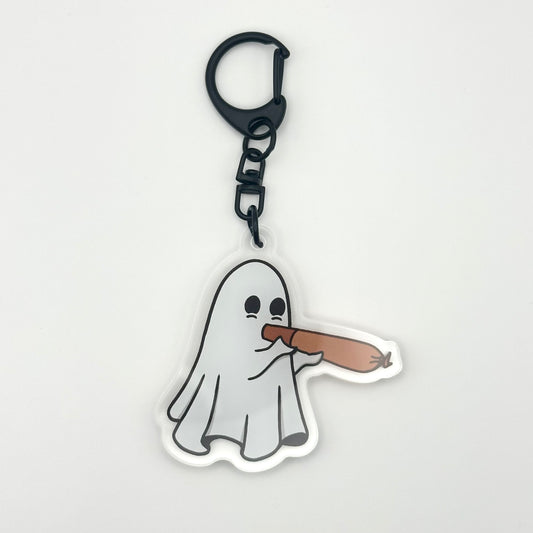 Smoking ghost keychain